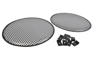 2 x 18 Speaker Grille - Black Metal With PVC Trim Includes 8 Clamps